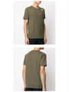 Shoulder Logo Round Short Sleeve T-Shirt Olive - STONE ISLAND - BALAAN 6