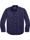 Men's Cotton Classic Fit Oxford Long Sleeve Shirt Navy - POLO RALPH LAUREN - BALAAN 2