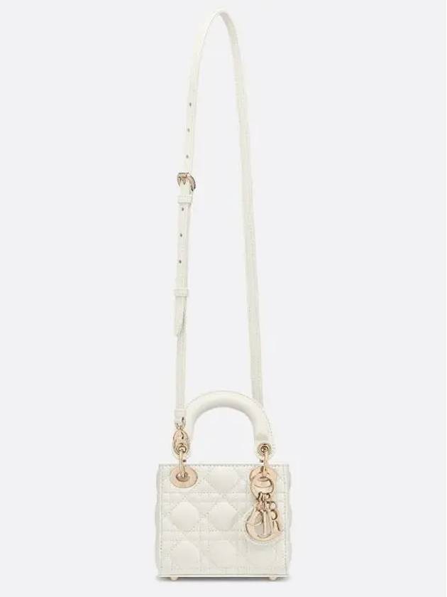 Micro Lady Cannage Lambskin Mini Bag Latte - DIOR - BALAAN 5