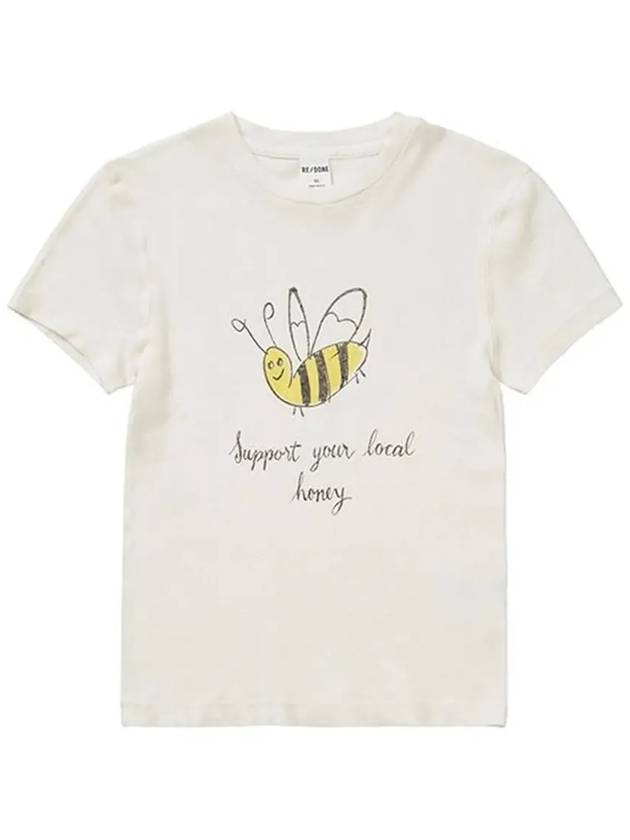 90s Baby Local Honey Print Short Sleeve T-Shirt White - RE/DONE - BALAAN 4