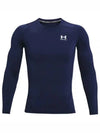 Men's Heat Gear Compression Long Sleeve T-Shirt Midnight Navy - UNDER ARMOUR - BALAAN 1