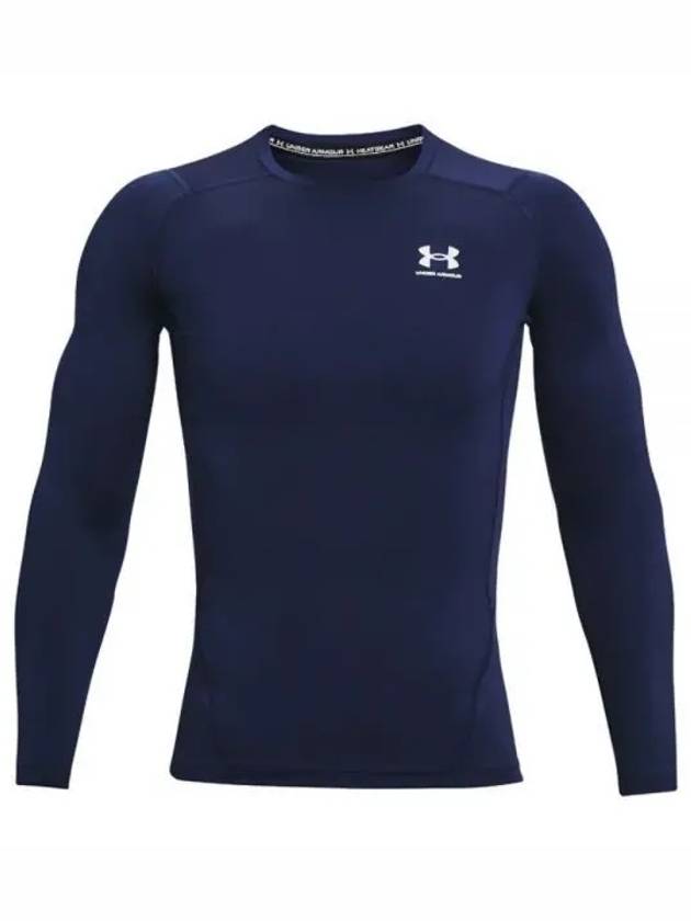 Men's Heat Gear Compression Long Sleeve T-Shirt Midnight Navy - UNDER ARMOUR - BALAAN 1