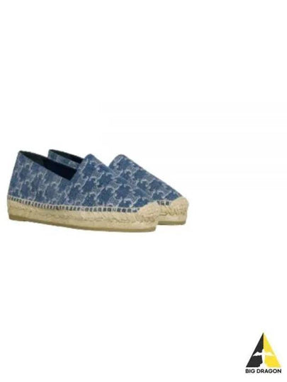 Triomphe Stamped Denim Espadrilles Navy - CELINE - BALAAN 2