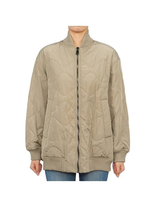 Norel Zipper Bomber Jacket Beige - MAX MARA - BALAAN 2