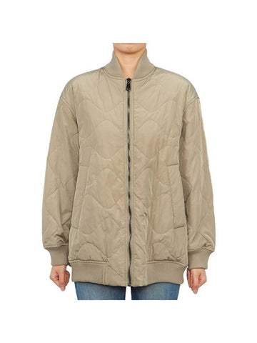 Norel Zipper Bomber Jacket Beige - MAX MARA - BALAAN 1