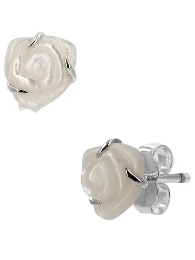 Women's Rose In Bloom Stud Earrings Silver - PANDORA - BALAAN 4