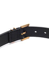 Monogram Buckle Leather Belt Black - SAINT LAURENT - BALAAN 7