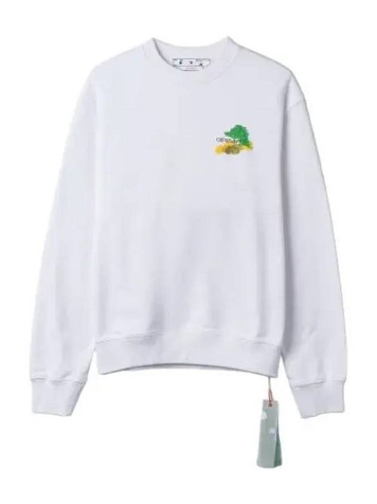 Brush Arrow Slim Crew Neck Sweatshirt White T Shirt - OFF WHITE - BALAAN 1