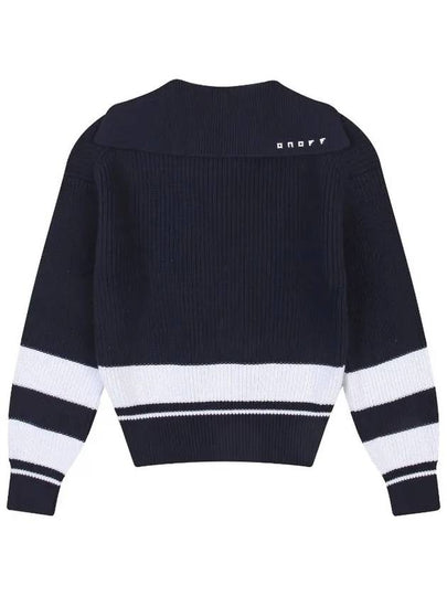 Sailor Collar Point Sweater OF2403LANAVY - ONOFF - BALAAN 2