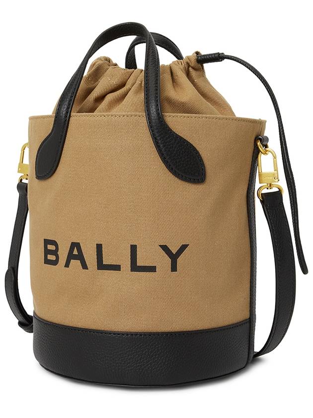 Bar Logo Fabric Bucket Bag Beige - BALLY - BALAAN 3