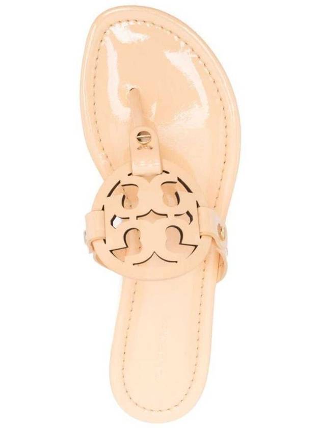 'Miller' Beige Thong Sandal With Tonal Logo In Leather Woman - TORY BURCH - BALAAN 4