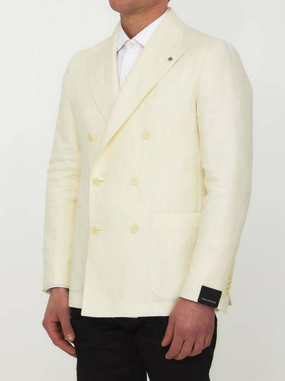 Cream-Colored Double-Breasted Jacket - TAGLIATORE - BALAAN 2