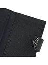 Triangle Logo Saffiano Flap Card Wallet Black - PRADA - BALAAN 9