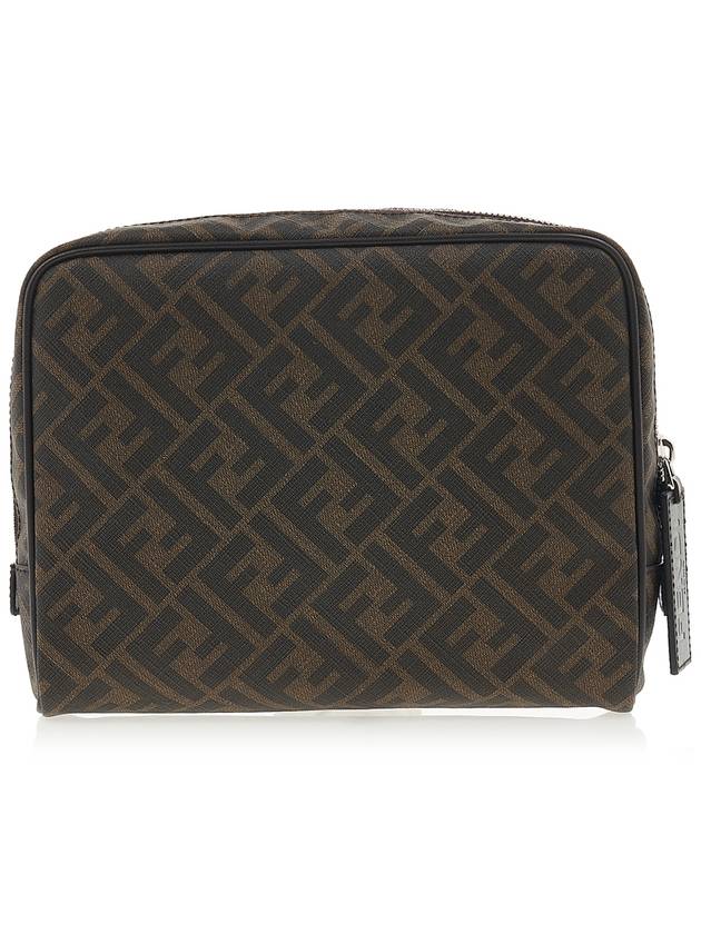 FF Logo Clutch Bag Brown - FENDI - BALAAN 4