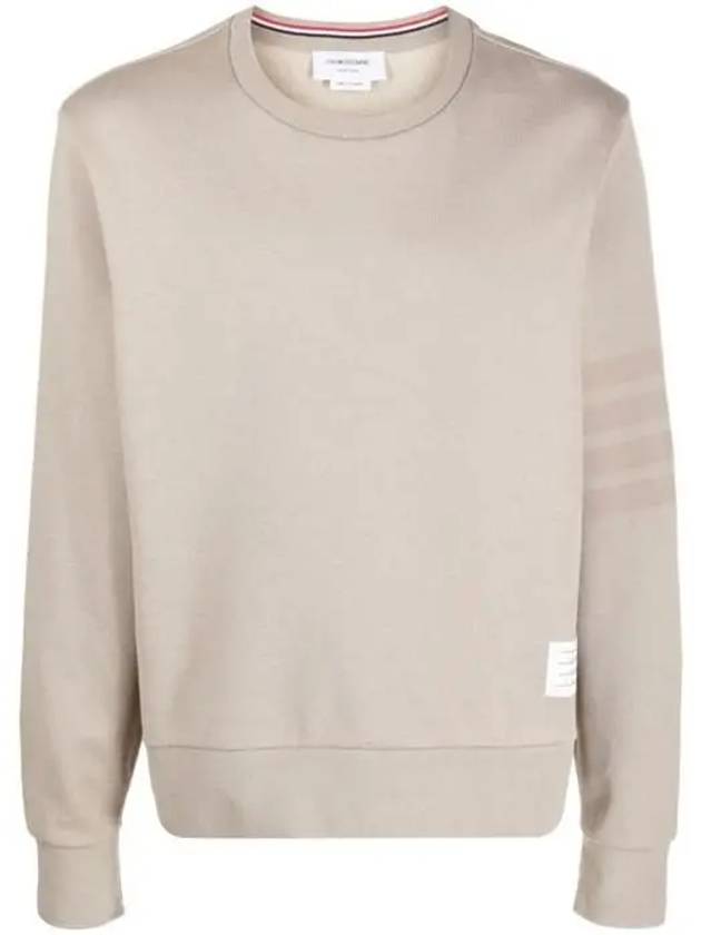 Classic Loopback Tonal 4 Bar Crewneck Knit Top Beige - THOM BROWNE - BALAAN 2