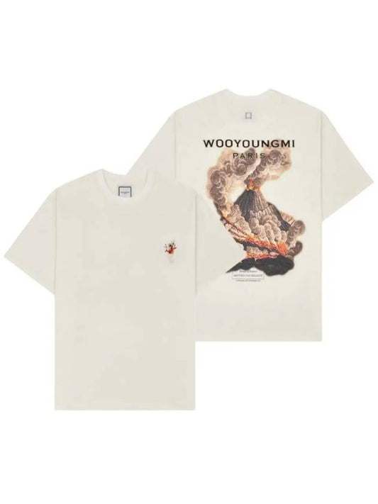 Seoul Back Logo Mountain Graphic Short Sleeve T-Shirt White - WOOYOUNGMI - BALAAN 2