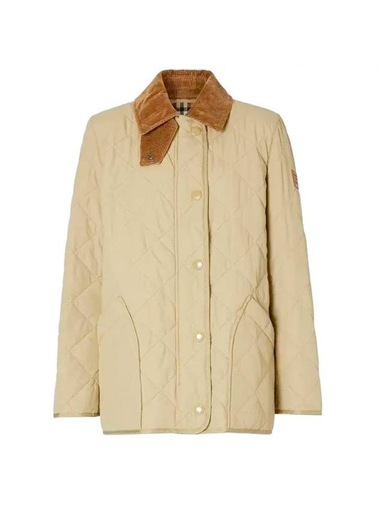 Diamond Quilted Thermoregulated Barn Jacket Honey - BURBERRY - BALAAN 1