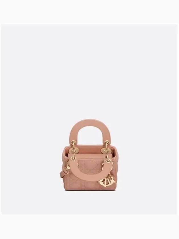 Micro Lady Cannage Lambskin Mini Bag Rose - DIOR - BALAAN 4