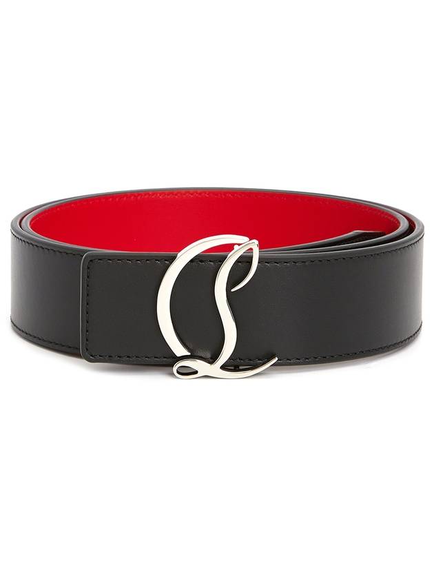 CL Logo Leather Belt Black - CHRISTIAN LOUBOUTIN - BALAAN.