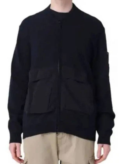 Cotton Mixed Bomber Cardigan Navy - CP COMPANY - BALAAN 2