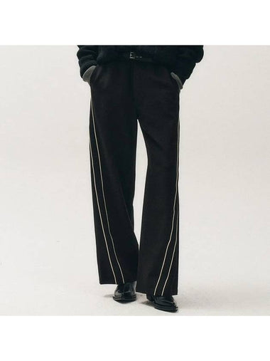 Piping Curved Track Pants Black - NOIRER - BALAAN 1