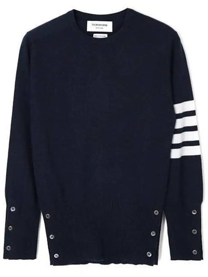 Women's 4 Bar Classic Cashmere Pullover Knit Top Navy - THOM BROWNE - BALAAN 2