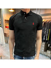 Men's Pony Slim Fit Short Sleeve Polo Shirt Black - POLO RALPH LAUREN - BALAAN 3