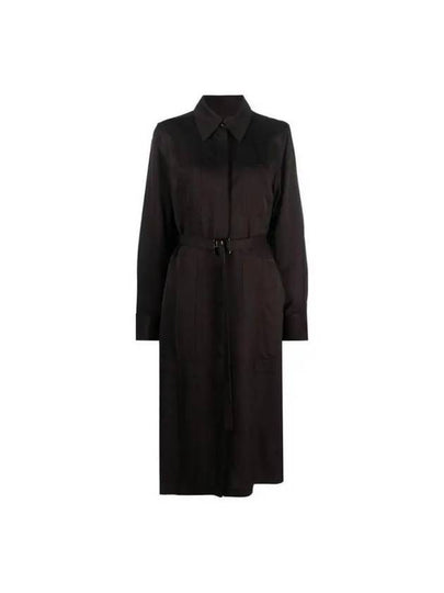 Viscose Trench Coat Brown - JIL SANDER - BALAAN 2