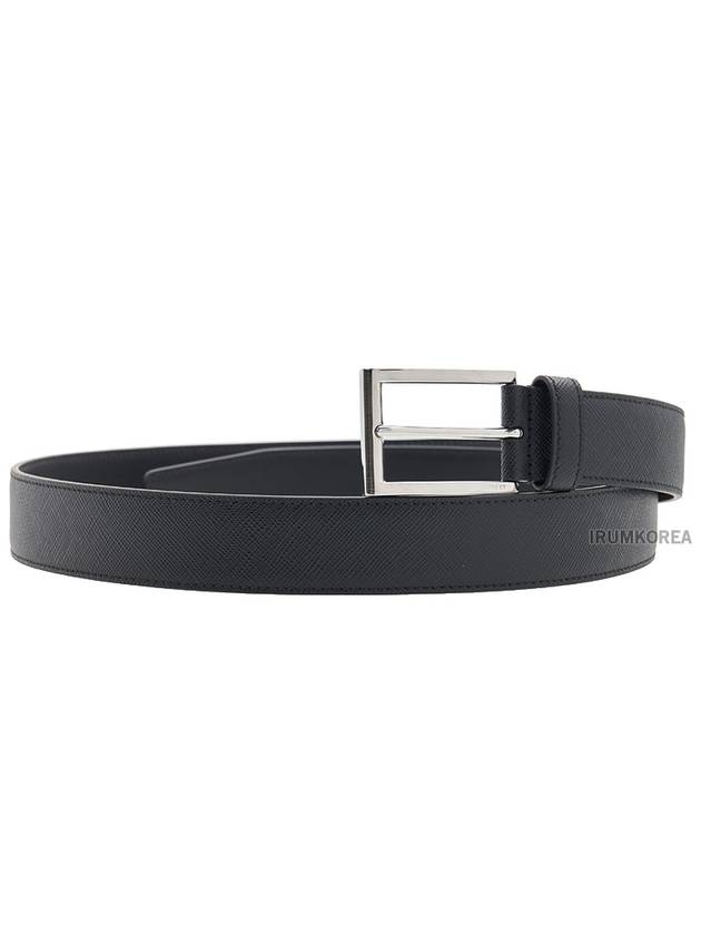 Saffiano Polished Buckle Belt Black - PRADA - BALAAN 4