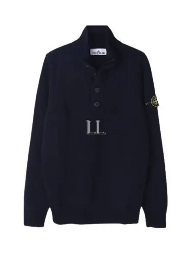 Wappen Patch Button Knit Top Navy - STONE ISLAND - BALAAN 2