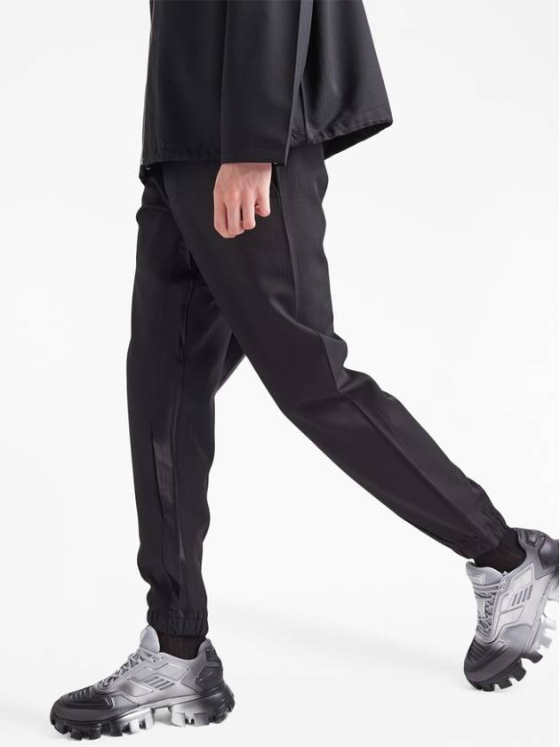 Triangle Logo Wool Straight Pants Black - PRADA - BALAAN 3