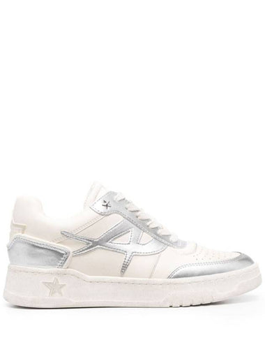 'Blake' White Low Top Sneakers With Metallic Details In Leather Woman - ASH - BALAAN 1