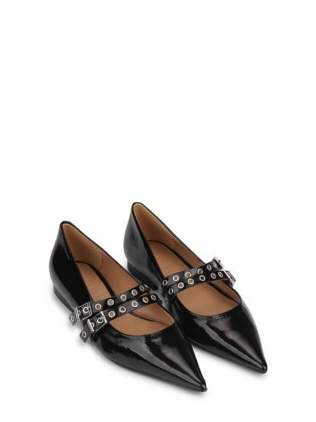 Eyelets Mary Jane Flat Black - GANNI - BALAAN 2