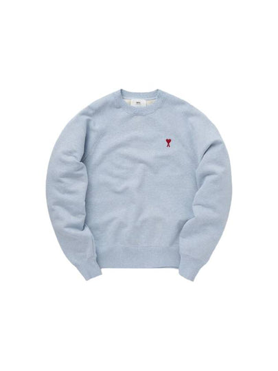 Cotton Heart Logo Sweatshirt Blue - AMI - BALAAN 2