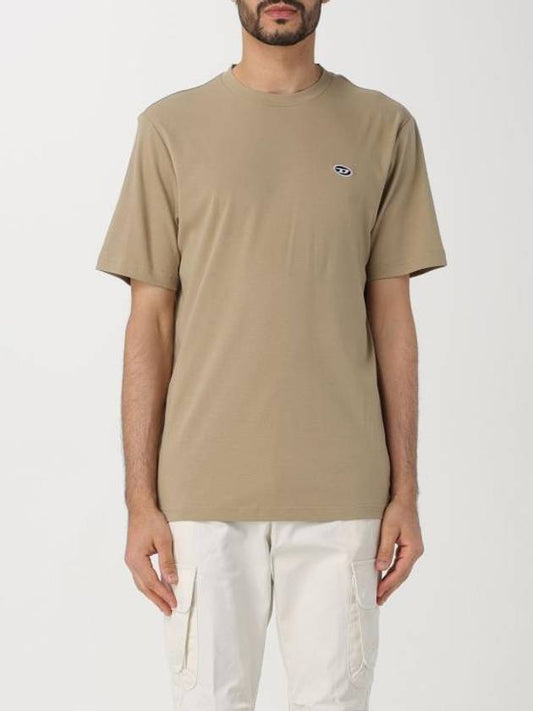 T Just Doval PJ Oval D Patch Short Sleeve T Shirt Beige - DIESEL - BALAAN 1