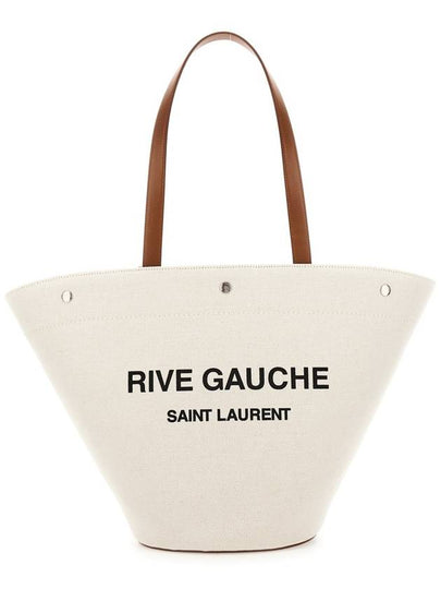 Rive Gauche Canvas Tote Bag Beige - SAINT LAURENT - BALAAN 2