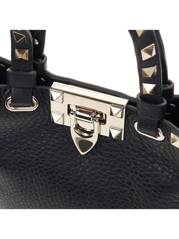 Rockstud Tote Bag Black - VALENTINO - BALAAN 7