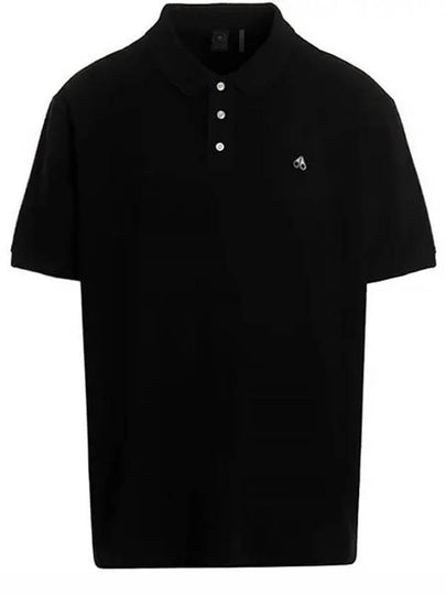 Embroidered Logo Short Sleeve Polo Shirt Black - MOOSE KNUCKLES - BALAAN 2