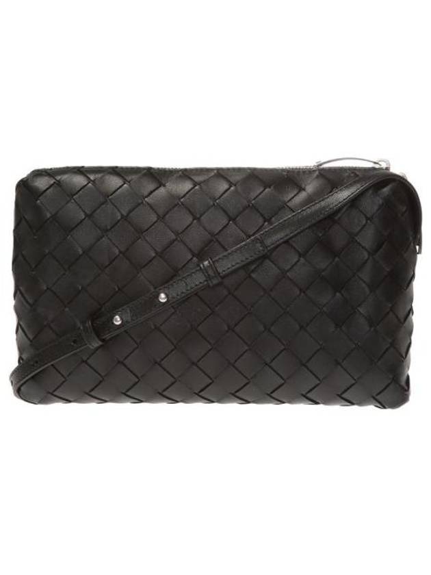 Intrecciato Leather Mini Cross Bag Black - BOTTEGA VENETA - BALAAN 2