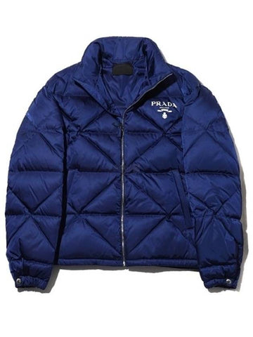 Re-Nylon Down Padded Jacket Navy - PRADA - BALAAN 1