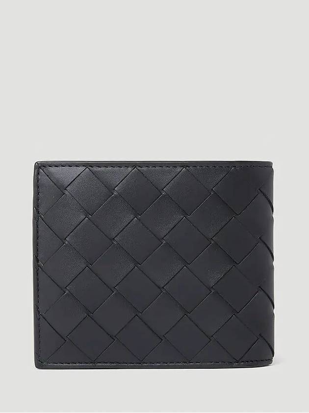 Intrecciato Leather Half Wallet Black - BOTTEGA VENETA - BALAAN 4