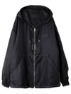 Silk Zip-Up Jacket Black - PRADA - BALAAN 2