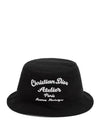 Atelier Embroidered Cotton Canvas Bucket Hat Black - DIOR - BALAAN 5