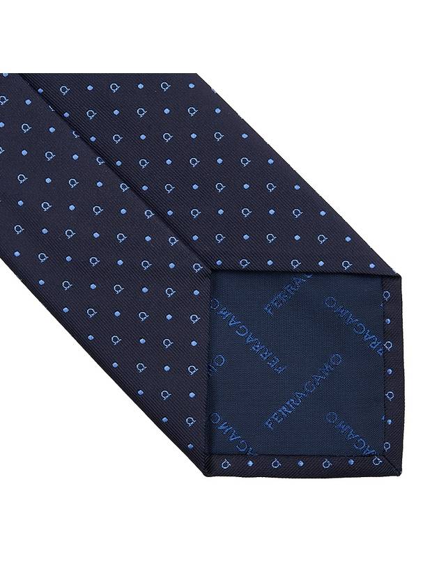 Ferragamo Men's Gancini Jacquard Tie 35 0837 F BLU SCURO 0758432 - SALVATORE FERRAGAMO - BALAAN 6