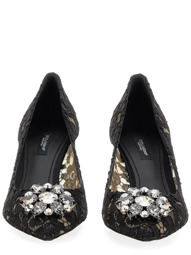 Brooch Lace Rainbow Pumps Heel Black - DOLCE&GABBANA - BALAAN 7