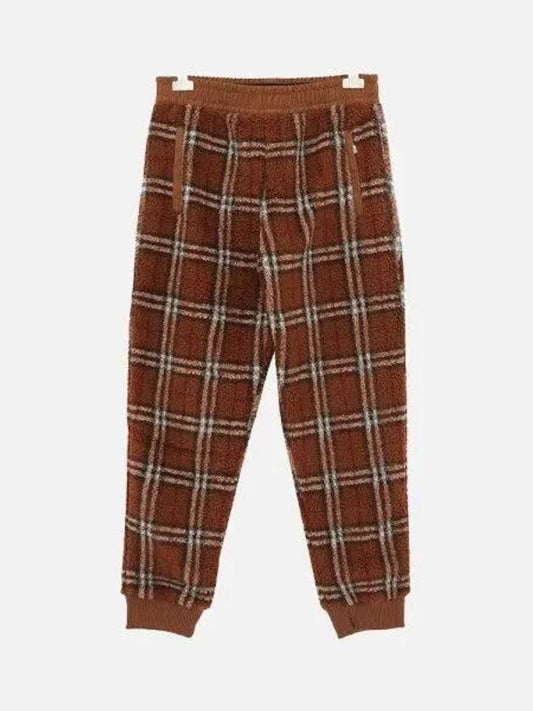 Check Fleece Track Pants Brown - BURBERRY - BALAAN 2