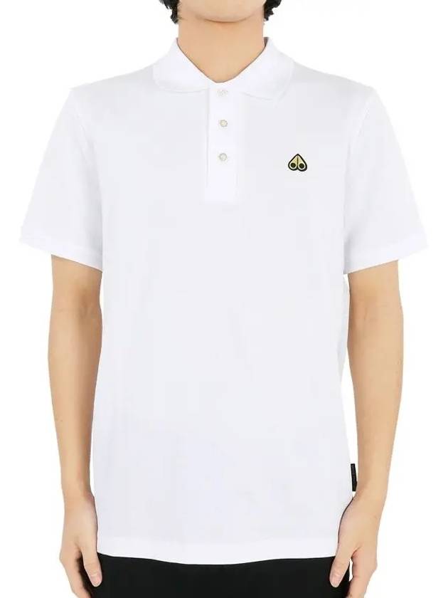 Men's Logo Patch Short Sleeve Polo Shirt White - MOOSE KNUCKLES - BALAAN 2