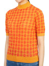 Jacquard Short Sleeve Knit Top Orange - TORY BURCH - BALAAN 3