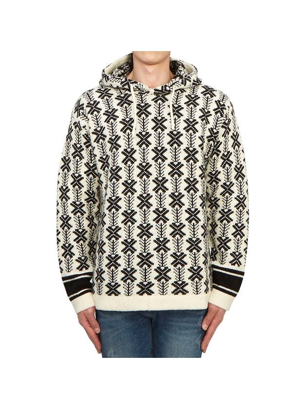 Logo Intarsia Jacquard Hoodie White - CP COMPANY - BALAAN 1