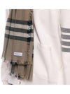 Raw Cut Checked Wool Scarf Brown - BURBERRY - BALAAN 7